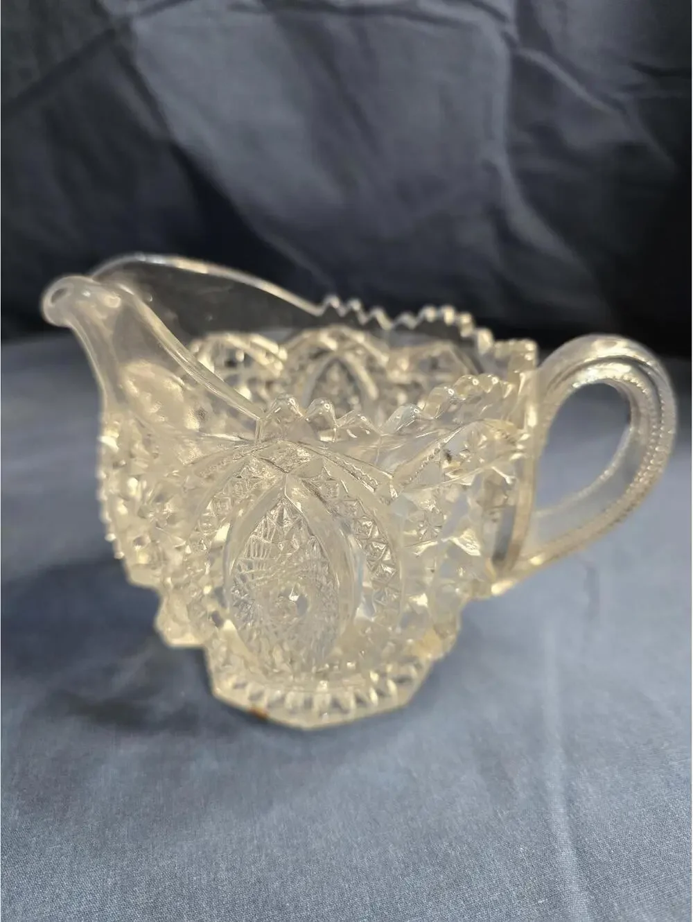 Vintage Late 1800’s- Early 1900’s American Brilliant Period Cut Glass Creamer